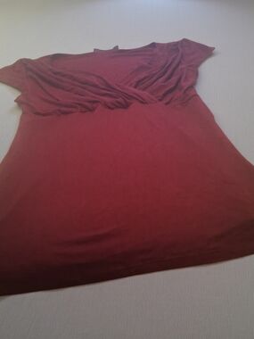 INC International Concepts Short-Sleeve Draped Mini Dress Burgundy Womens Size S